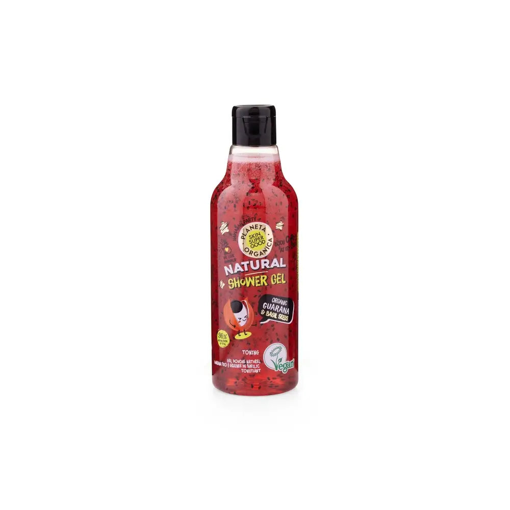 Skin Super Good – prírodný sprchový gél s organickým guaraná a semenami bazalky, 250 ml
 