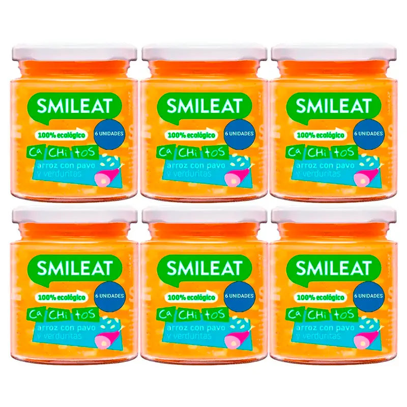 Smileat – pohárik s kúskami ryže a morčacieho mäsa so zeleninou, 6 x 230 g
