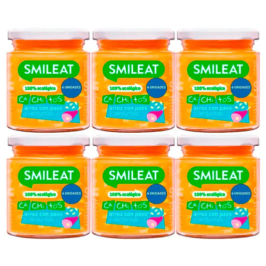 Smileat – pohárik s kúskami ryže a morčacieho mäsa so zeleninou, 6 x 230 g