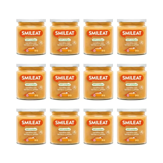 Smileat – detská výživka s hovädzím mäsom a šunkou, 230 g, balenie po 12 ks