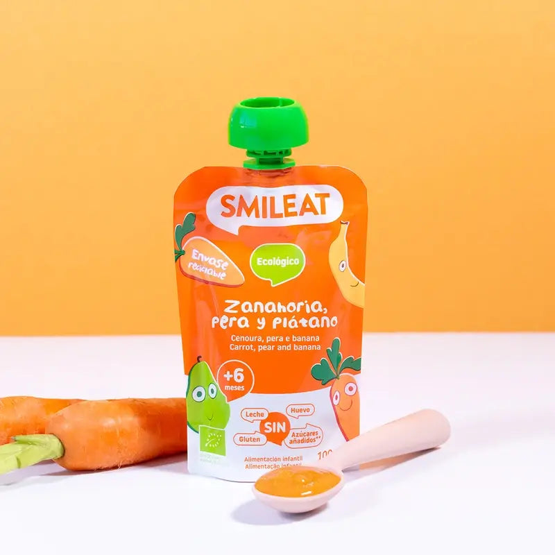 Smileat vrecúško s hruškou, mrkvou a banánom (bio), 100 g