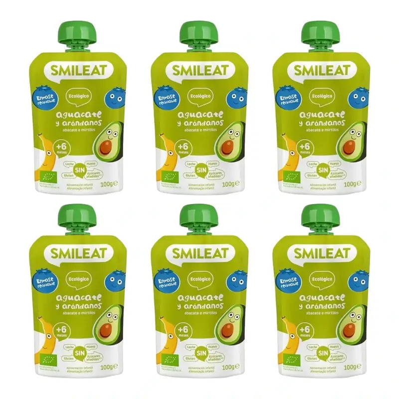 Smileat Pouch Avokádo a čučoriedky 100 g, balenie po 6 ks
