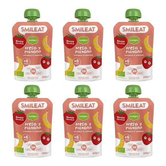 Smileat vrecúško s príchuťou jahody a banánu 100 g, balenie po 6 ks