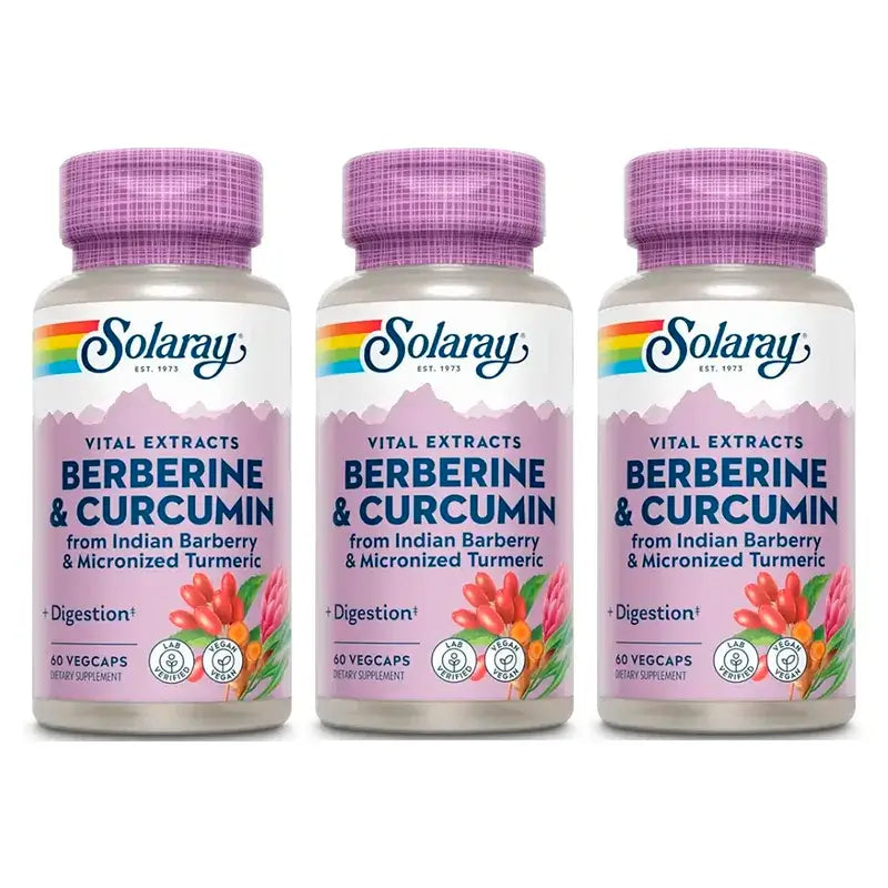 Solaray Berberín a kurkumín, balenie 3 x 60 kapsúl