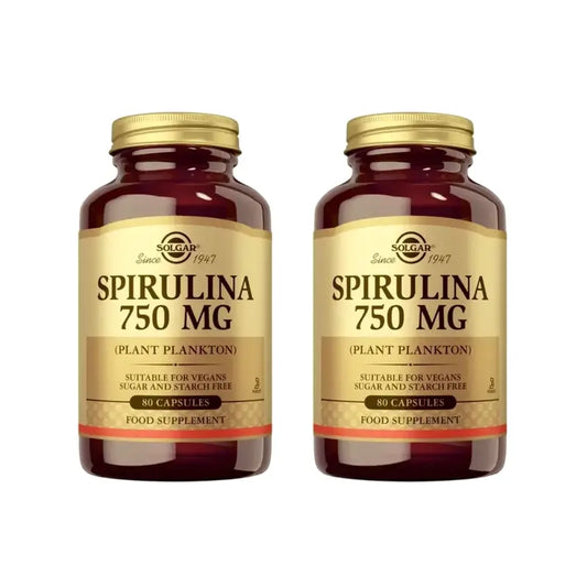 Solgar Spirulina 750 mg, 2 × 80 kapsúl 