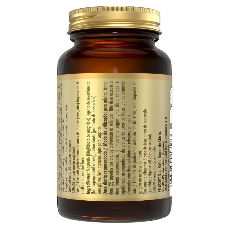 Solgar Bisglycinát horčíka, balenie 2 x 60 rastlinných kapsúl