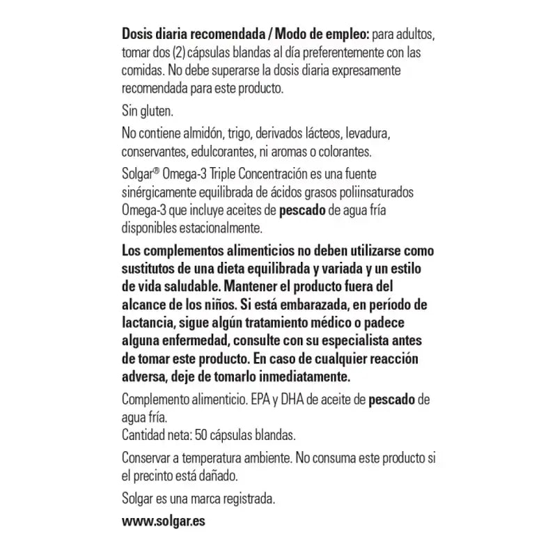 Solgar Omega-3 s trojnásobnou koncentráciou, 100 kapsúl