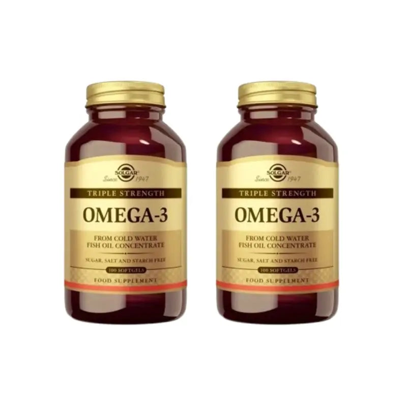 Solgar Omega-3 s trojnásobnou koncentráciou, 2 × 100 mäkkých kapsúl 