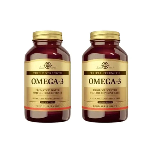 Solgar Omega-3 s trojnásobnou koncentráciou, 2 × 100 mäkkých kapsúl 