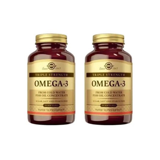 Solgar Omega-3 s trojnásobnou koncentráciou, 2 × 50 mäkkých kapsúl 