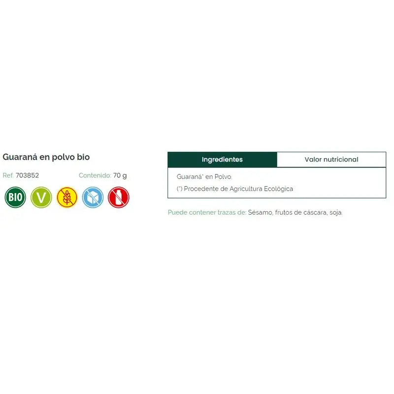 Solnatural Guarana v prášku – bio, 70 g
