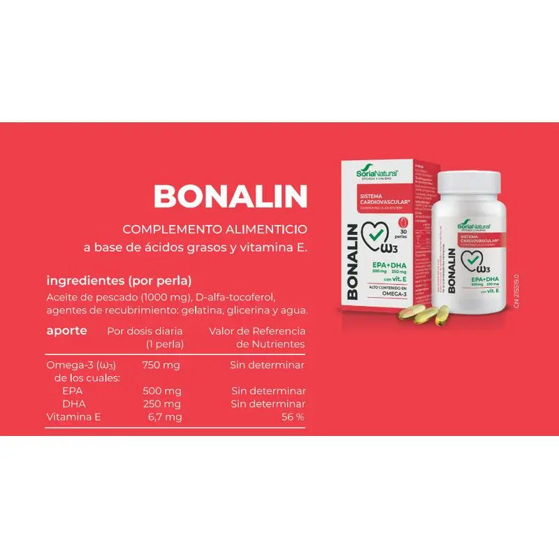 Soria Natural Bonalin EPA 500 mg + DHA 250 mg s vitamínom E, 30 kapsúl