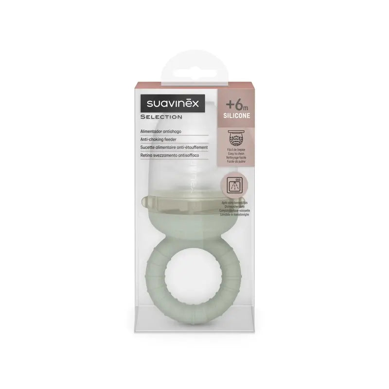 Suavinex silikónová fľaša s ochranou proti prehltnutiu, od 6 mesiacov, zelená