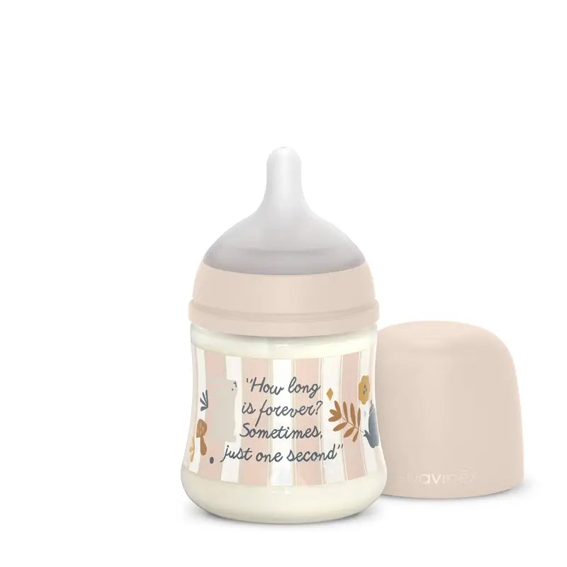 Suavinex Fľaša 150 ml, pomalý prietok (S), od 0 mesiacov, Wonderland ružová