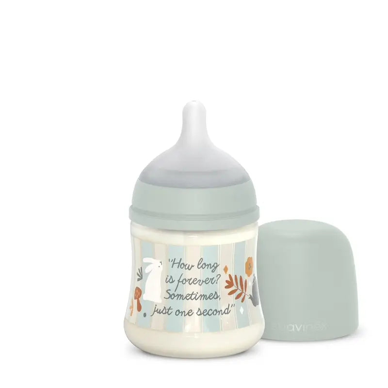 Suavinex fľaša 150 ml, pomalý prietok (S), od 0 mesiacov, Wonderland – zelená