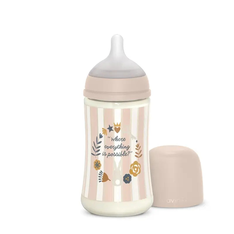 Suavinex fľaša 270 ml, stredný prietok (M), od 3 mesiacov, Wonderland ružová