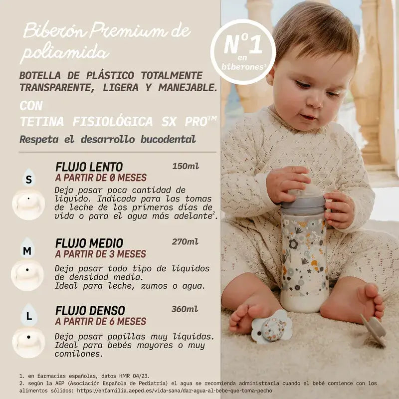 Suavinex fľaša 270 ml, stredný prietok (M), od 3 mesiacov, Wonderland ružová