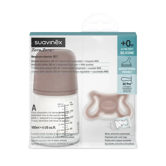 Suavinex fľaša proti kolike + cumlík Zero Zero. Deep