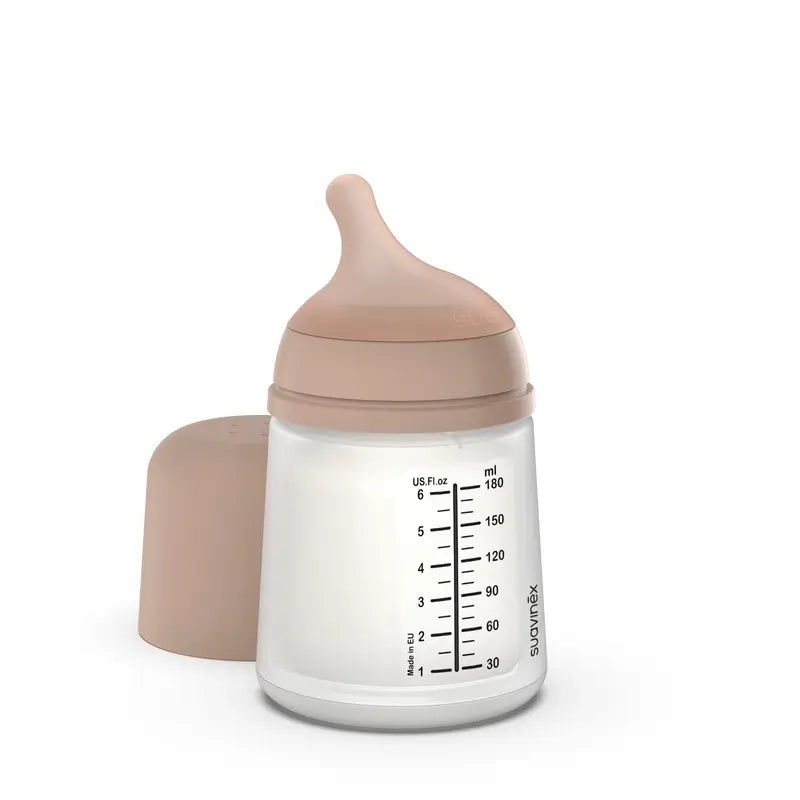 Suavinex fľaša proti kolike Zero Zero 180 ml, pomalý prietok (S), od 0 mesiacov, stredná veľkosť