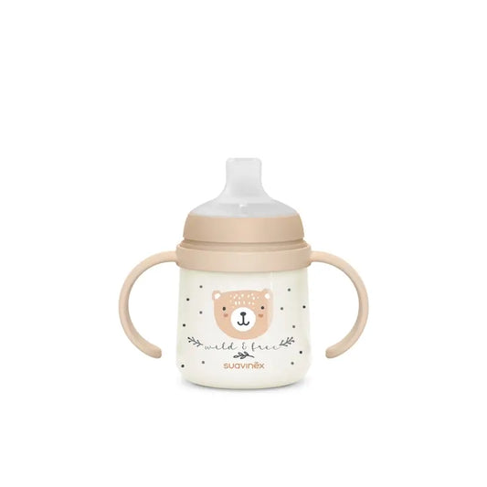 Suavinex Nočná fľaša Night & Day +6 mesiacov Wild&Free béžová, 150 ml