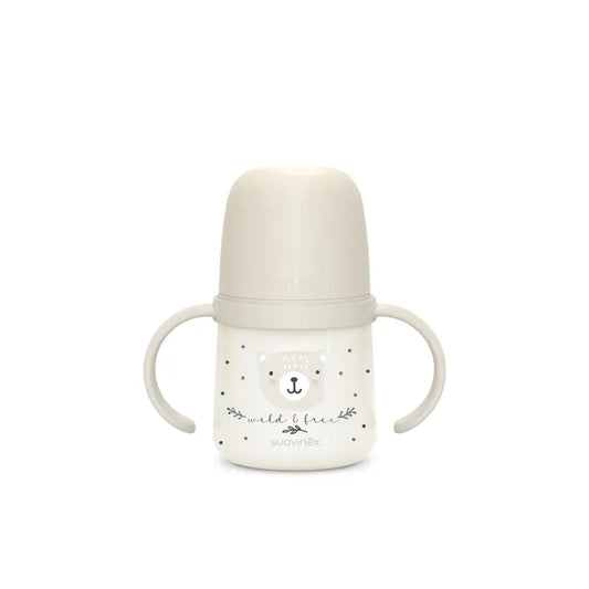 Suavinex Nočná fľaša Night & Day +6 mesiacov Wild&Free, sivá, 150 ml