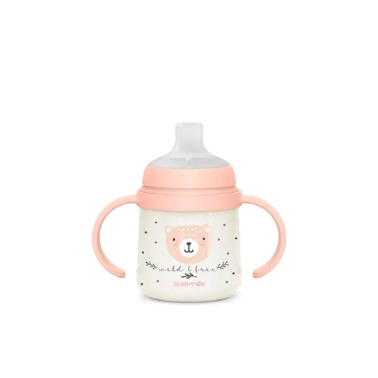 Suavinex Nočná fľaša Night & Day +6 mesiacov Wild&Free ružová, 150 ml