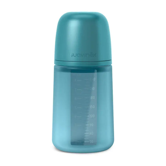 Suavinex silikónová fľaša 240 ml, stredný prietok (M), od 3 mesiacov, Deep Ocean