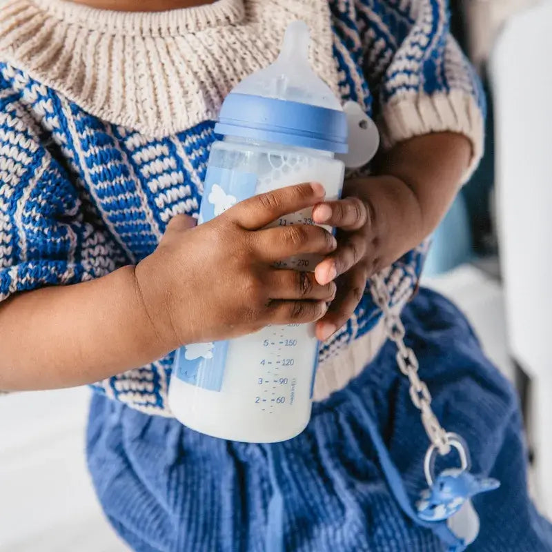 Suavinex Fľaša s cumlíkom Sx Pro s hustým prietokom (L) +6 mesiacov Wild&Free modrá, 360 ml