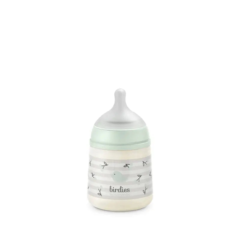 Suavinex Fľaša s cumlíkom Sx Pro s pomalým prietokom (S) +0 mesiacov, Birdies, zelená, 150 ml