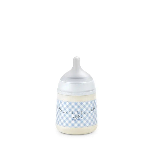 Suavinex Kŕmna fľaša so cumlíkom Sx Pro s pomalým prietokom (S) +0 mesiacov Wild&Free modrá, 150 ml