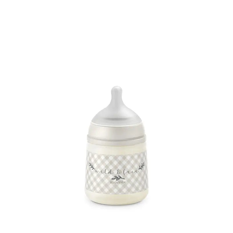 Suavinex Fľaša s cumlíkom Sx Pro s pomalým prietokom (S) +0 mesiacov Wild&Free béžová, 150 ml