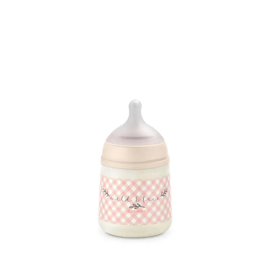 Suavinex Fľaša s cumlíkom Sx Pro s pomalým prietokom (S) +0 mesiacov Wild&Free ružová, 150 ml