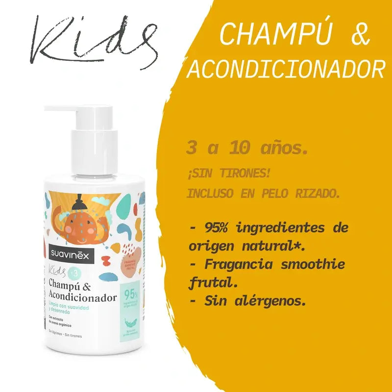 Suavinex šampón s kondicionérom pre deti od 3 do 10 rokov, 300 ml