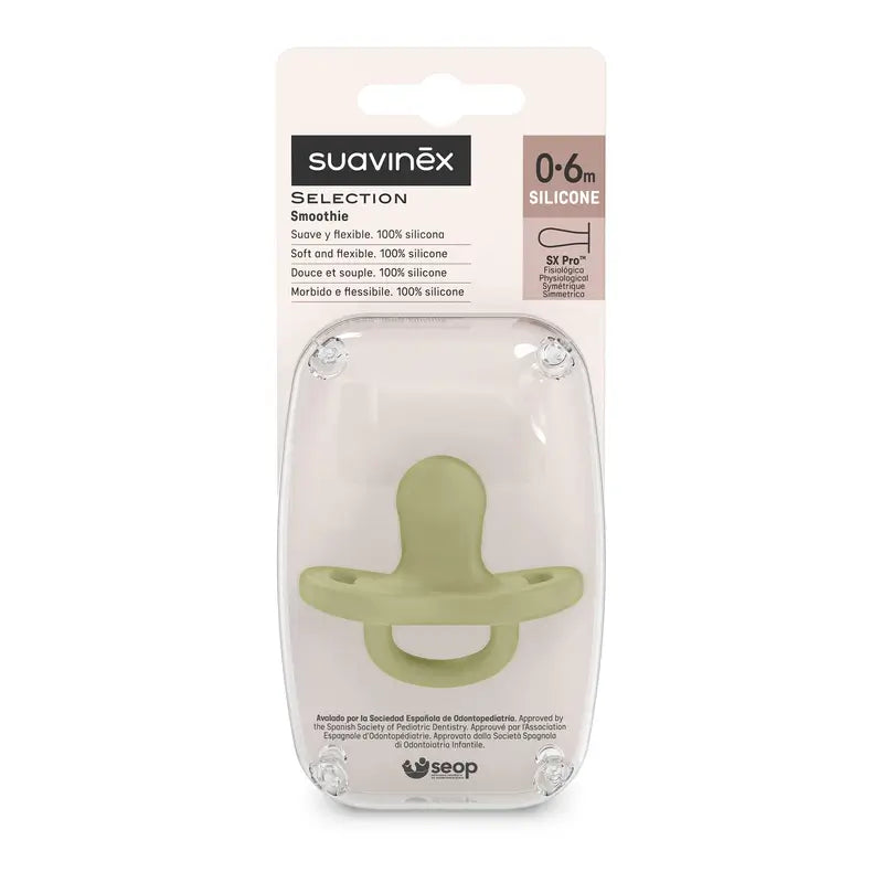 Suavinex cumlík – celosilikónový, fyziologický, Sx Pro, 0–6 mesiacov, Turtle Green