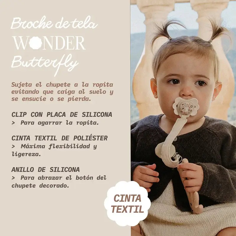 Suavinex Látkový držiak na cumlík +0 mesiacov, Wonderland – modrý