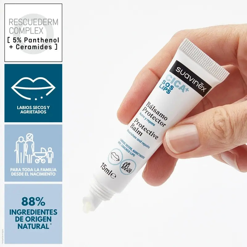 Suavinex Cica Regeneračný balzam na pery 15 ml +0M