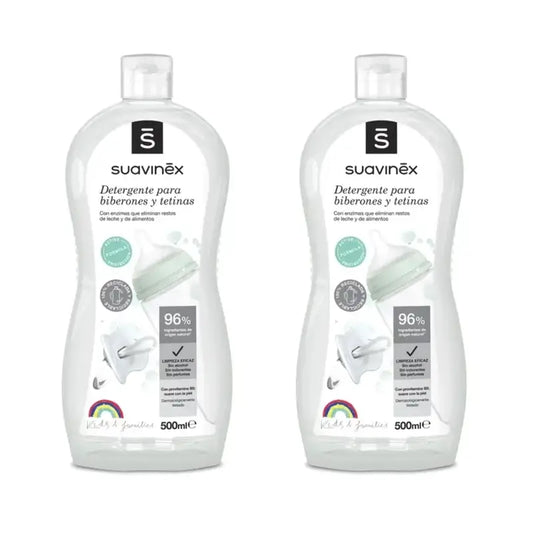 Suavinex Prípravok na umývanie fľašiek a cumlíkov, 2x500 ml