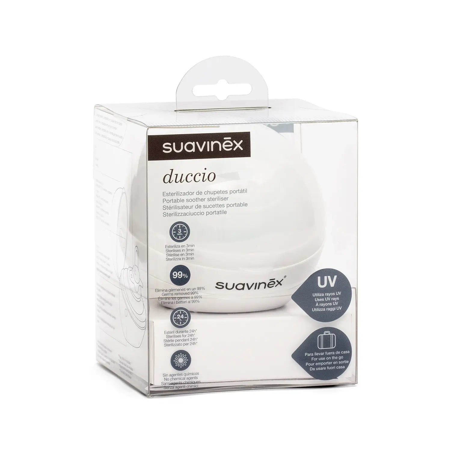 Suavinex Prenosný UV sterilizátor cumlíkov Duccio, biely