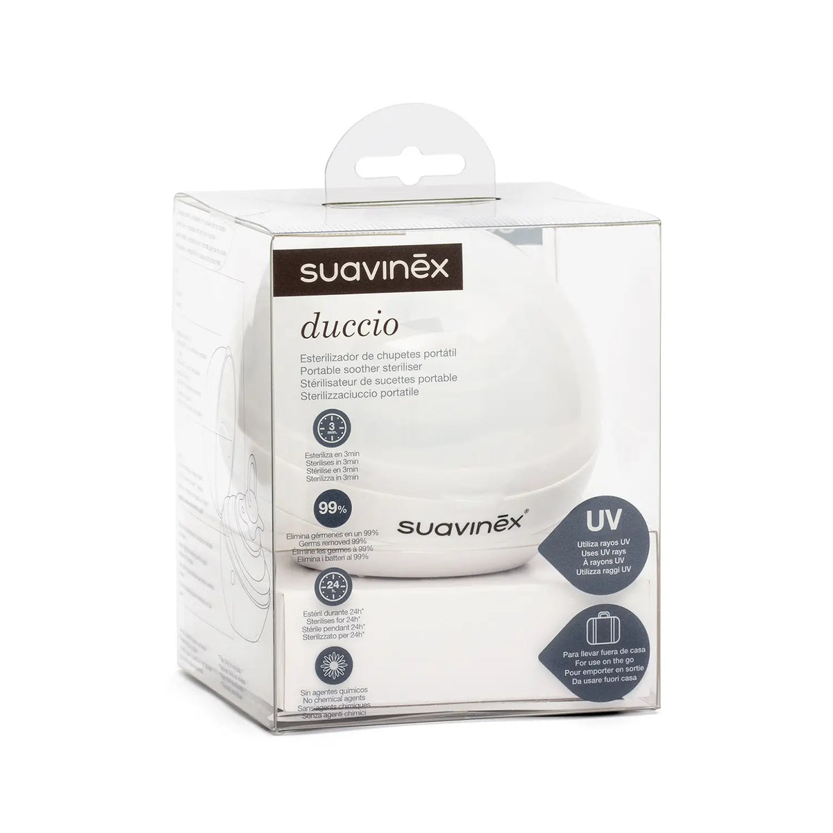 Suavinex Prenosný UV sterilizátor cumlíkov Duccio, biely