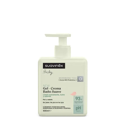 Suavinex Gel – jemný kúpeľový krém pre bábätká, 500 ml