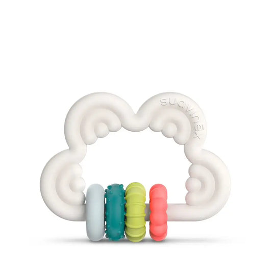 Suavinex Teether Silicone Teether +6 Months, Cloud, White