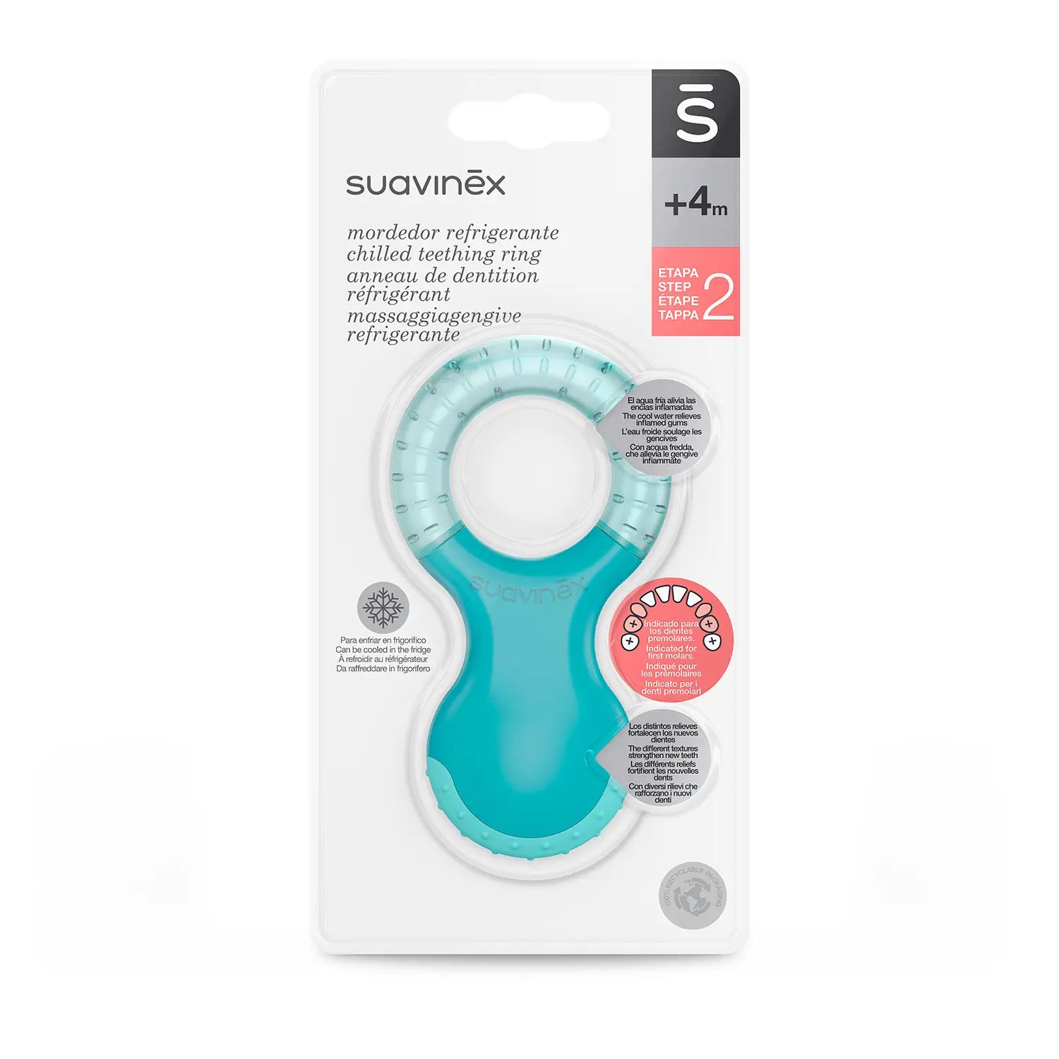 Suavinex Chladiaci hryzátko +4 mesiace, modrý 