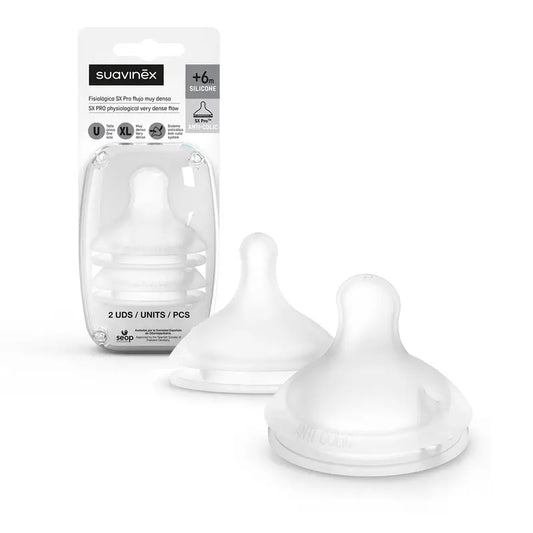 Suavinex – balenie 2 silikónových cumlíkov Sx Pro, veľmi hustý prietok (XL)