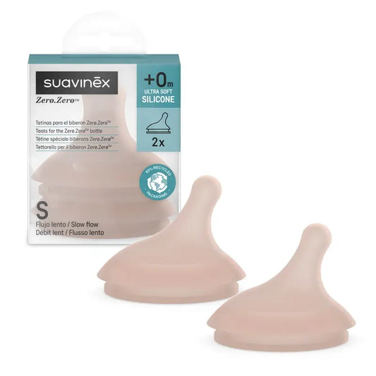 Suavinex balenie 2 cumlíkov Zero Zero s pomalým prietokom (S), +0 mesiacov, Deep