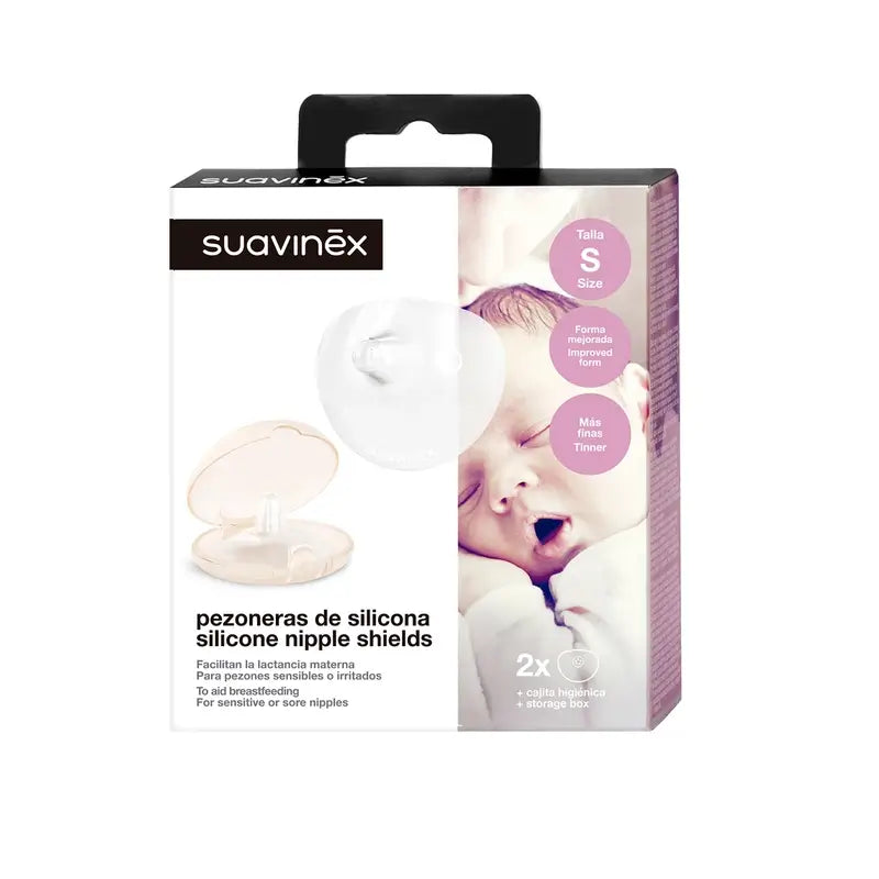 Suavinex Silikónové klobúčiky na bradavky, veľkosť S, 2 ks