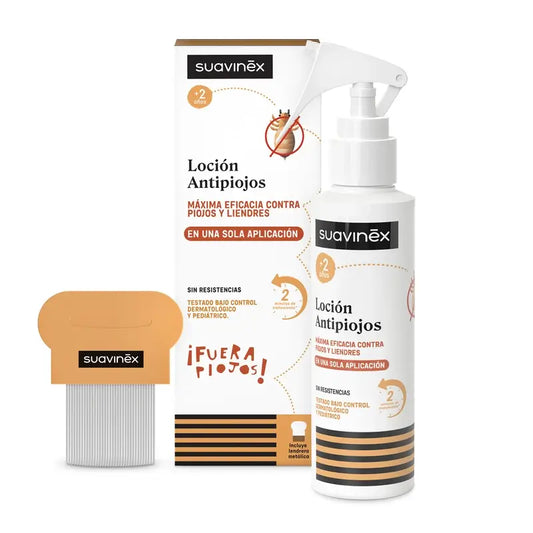 Suavinex Pack – prípravok proti všiam 125 ml + hrebeň na vši, od 2 rokov