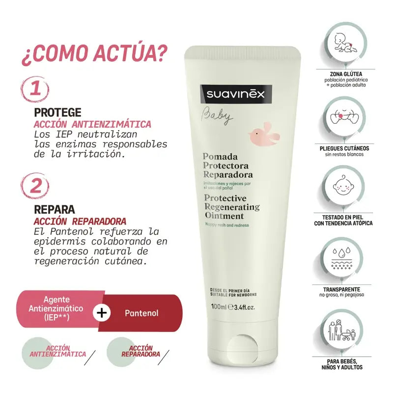 Suavinex Ochranná a regeneračná masť proti opareninám od plienok, 100 ml
