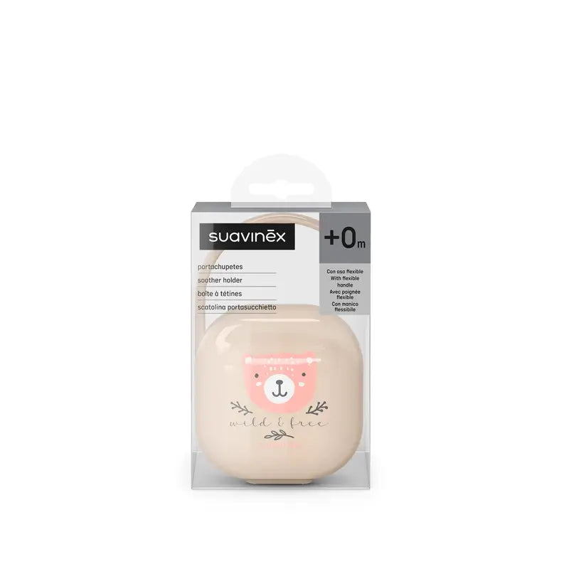 Suavinex Držiak na cumlík +0 mesiacov Wild&Free ružový