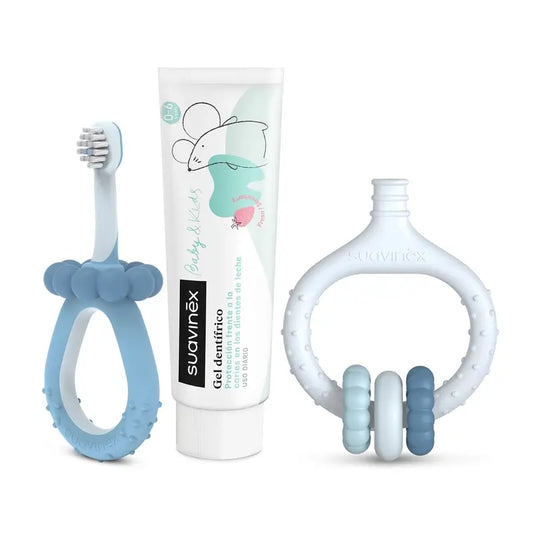 Suavinex Štartovacia sada pre dentálnu starostlivosť +0 mesiacov, modrá