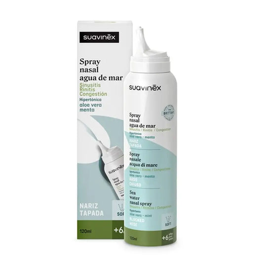 Suavinex nosový sprej na zmiernenie upchatia s morskou vodou +6A, 120 ml